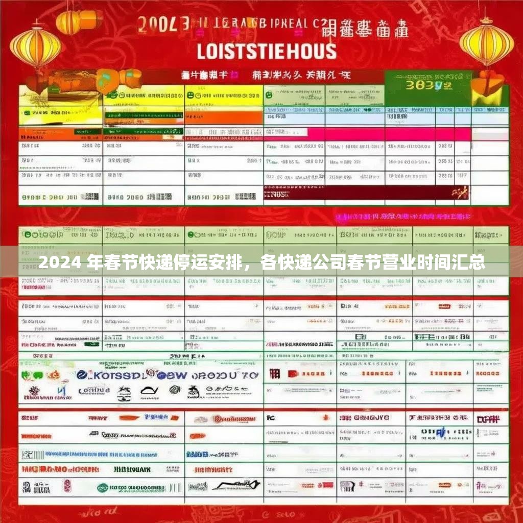 2024 年春节快递停运安排，各快递公司春节营业时间汇总