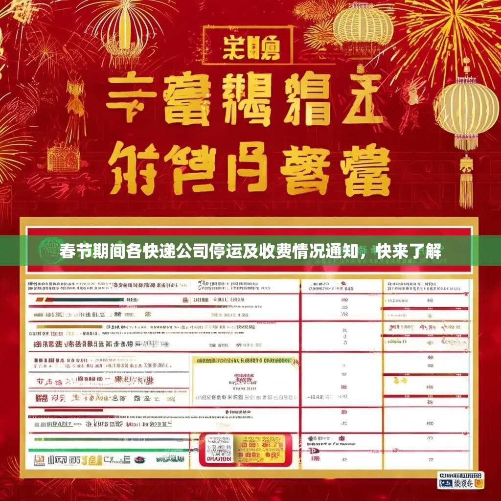 春节期间各快递公司停运及收费情况通知，快来了解