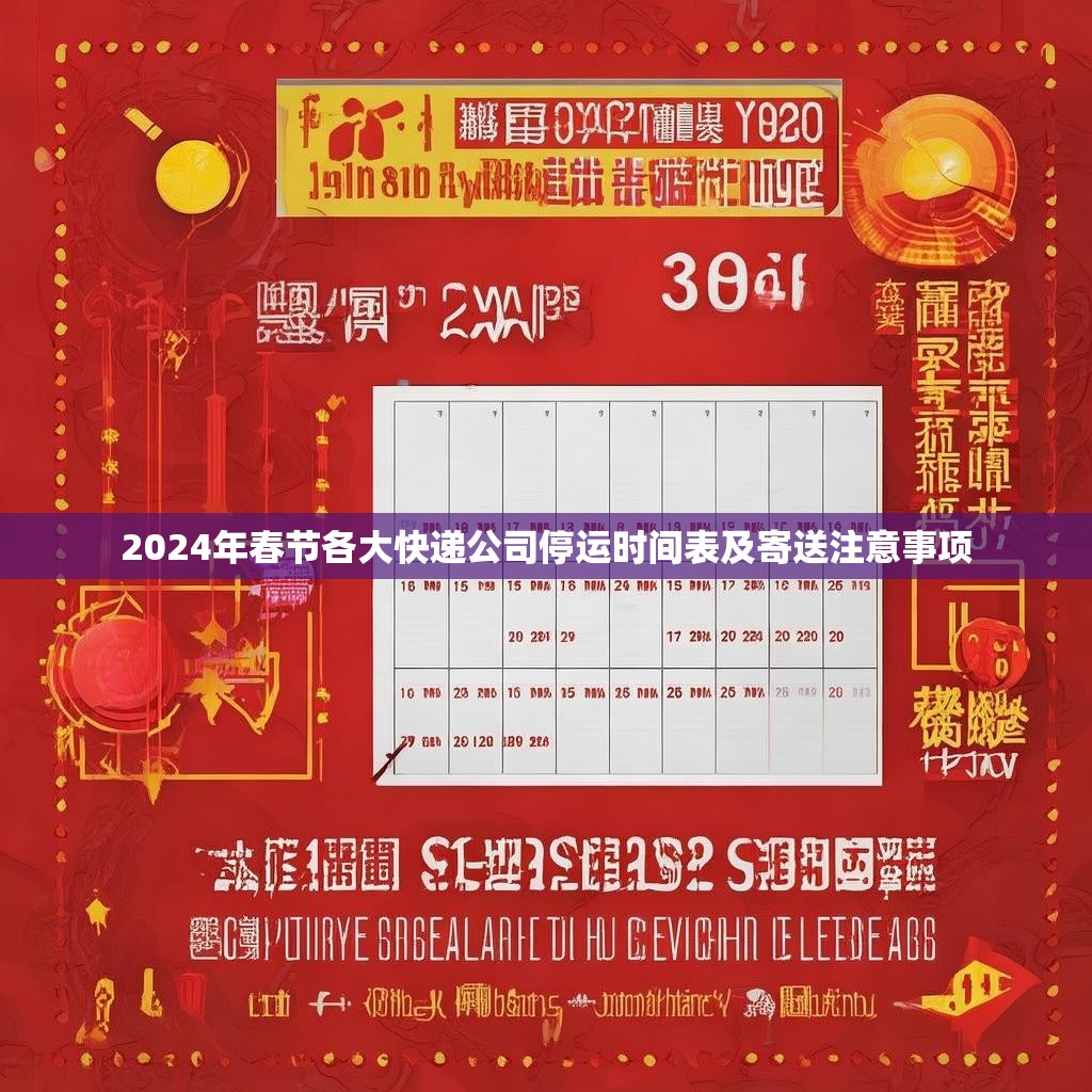 2024年春节各大快递公司停运时间表及寄送注意事项