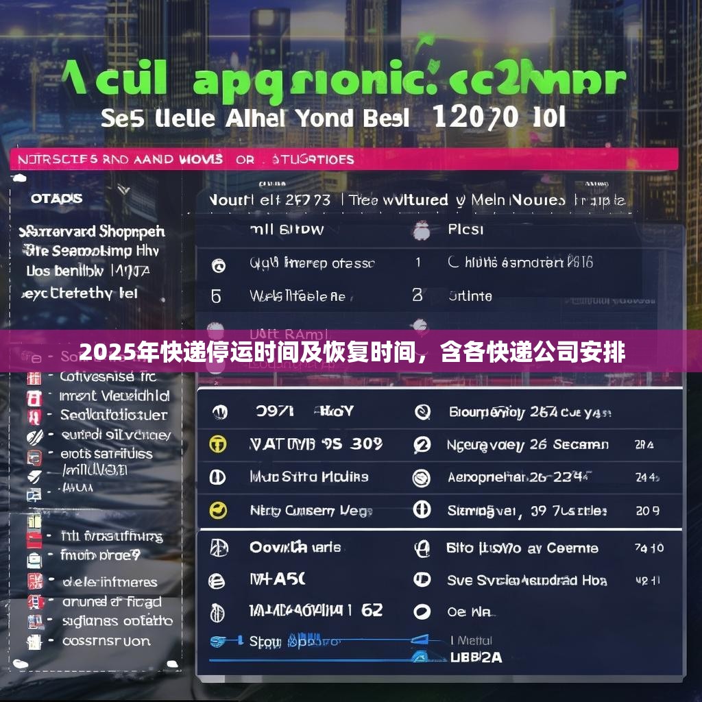 2025年快递停运时间及恢复时间，含各快递公司安排
