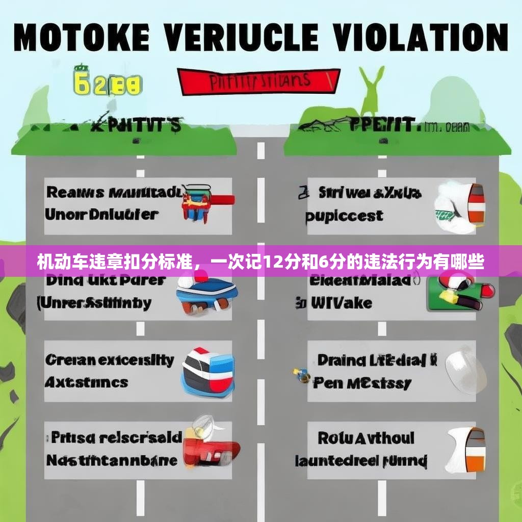 机动车违章扣分标准，一次记12分和6分的违法行为有哪些
