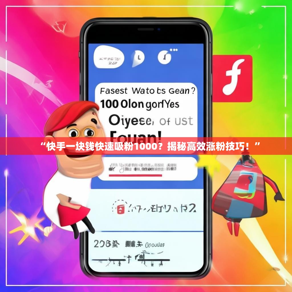 “快手一块钱快速吸粉1000？揭秘高效涨粉技巧！”